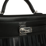 Hermes Kelly Sellier 20 "Pampilles" Black Tadelakt and Sombrero Palladium Hardware - Thumbnail View 7