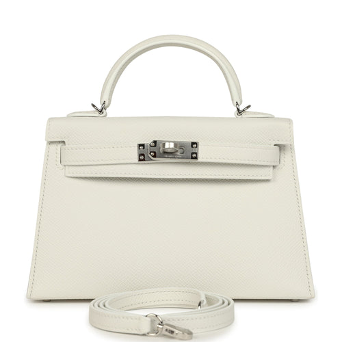 Hermes Kelly Sellier 20 New White Epsom Palladium Hardware