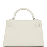 Hermes Kelly Sellier 20 New White Epsom Palladium Hardware - Thumbnail View 4