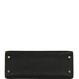 Hermes Special Order (HSS) Kelly Sellier 25 Black and White Epsom Brushed Gold Hardware - Thumbnail View 6