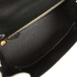 Hermes Special Order (HSS) Kelly Sellier 25 Black and White Epsom Brushed Gold Hardware - Thumbnail View 8