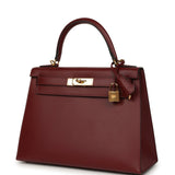 Pre-owned Hermes Kelly Sellier 28 Rouge H Sombrero Gold Hardware - Thumbnail View 5