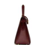 Pre-owned Hermes Kelly Sellier 28 Rouge H Sombrero Gold Hardware - Thumbnail View 3