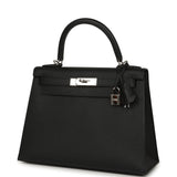 Pre-owned Hermes Kelly Sellier 28 Black Epsom Palladium Hardware - Thumbnail View 5