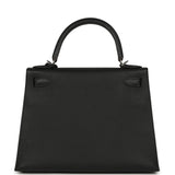 Pre-owned Hermes Kelly Sellier 28 Black Epsom Palladium Hardware - Thumbnail View 4