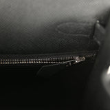 Pre-owned Hermes Kelly Sellier 28 Black Epsom Palladium Hardware - Thumbnail View 9