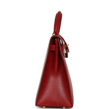 Vintage Hermes Kelly Sellier 32 Rouge Vif Box Gold Hardware - Thumbnail View 3