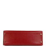 Vintage Hermes Kelly Sellier 32 Rouge Vif Box Gold Hardware - Thumbnail View 6