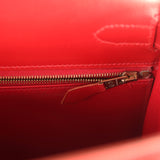 Vintage Hermes Kelly Sellier 32 Rouge Vif Box Gold Hardware - Thumbnail View 9