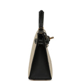 Hermes Special Order (HSS) Kelly Sellier 20 Craie and Black Epsom Permabrass Hardware - Thumbnail View 3