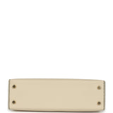 Hermes Special Order (HSS) Kelly Sellier 20 Craie and Black Epsom Permabrass Hardware - Thumbnail View 6