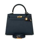 Hermes Kelly Sellier 25 Bleu Navy Epsom Gold Hardware - Thumbnail View 1