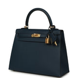 Hermes Kelly Sellier 25 Bleu Navy Epsom Gold Hardware - Thumbnail View 5