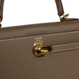 Pre-owned Hermes Kelly Sellier 25 Etoupe Epsom Gold Hardware - Thumbnail View 7