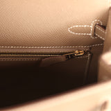 Pre-owned Hermes Kelly Sellier 25 Etoupe Epsom Gold Hardware - Thumbnail View 9