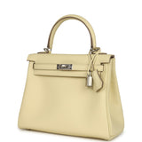 Hermes Kelly Retourne 25 Jaune Milton Swift Palladium Hardware - Thumbnail View 5