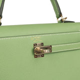 Hermes Special Order (HSS) Kelly Sellier 25 Vert Criquet Epsom Permabrass Hardware - Thumbnail View 7
