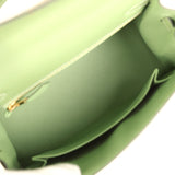 Hermes Special Order (HSS) Kelly Sellier 25 Vert Criquet Epsom Permabrass Hardware - Thumbnail View 8