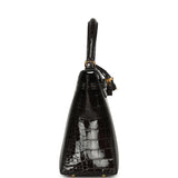 Hermes Kelly Sellier 25 Graphite Shiny Alligator Gold Hardware - Thumbnail View 3