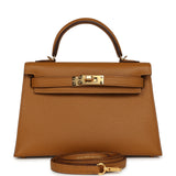 Hermes Special Order (HSS) Kelly Sellier 20 Caramel Verso Chevre Mysore Gold Hardware - Thumbnail View 1