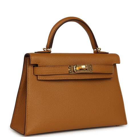 Hermes Special Order (HSS) Kelly Sellier 20 Caramel Verso Chevre Mysore Gold Hardware
