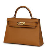 Hermes Special Order (HSS) Kelly Sellier 20 Caramel Verso Chevre Mysore Gold Hardware - Thumbnail View 5