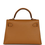 Hermes Special Order (HSS) Kelly Sellier 20 Caramel Verso Chevre Mysore Gold Hardware - Thumbnail View 4