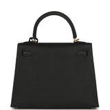 Hermes Kelly Sellier 25 Black Epsom Gold Hardware - Thumbnail View 4