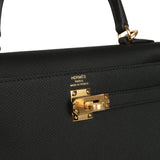 Hermes Kelly Sellier 25 Black Epsom Gold Hardware - Thumbnail View 7