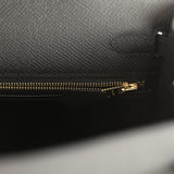 Hermes Kelly Sellier 25 Black Epsom Gold Hardware - Thumbnail View 9