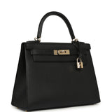 Pre-owned Hermes Special Order (HSS) Kelly Sellier 28 Black Chevre Mysore Permabrass Hardware - Thumbnail View 2