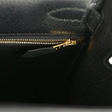 Pre-owned Hermes Special Order (HSS) Kelly Sellier 28 Black Chevre Mysore Permabrass Hardware - Thumbnail View 9