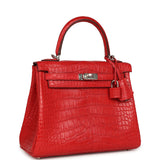 Hermes Kelly Retourne 25 Rouge Radieux Matte Alligator Palladium Hardware - Thumbnail View 2