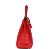 Hermes Kelly Retourne 25 Rouge Radieux Matte Alligator Palladium Hardware - Thumbnail View 3