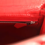 Hermes Kelly Retourne 25 Rouge Radieux Matte Alligator Palladium Hardware - Thumbnail View 9