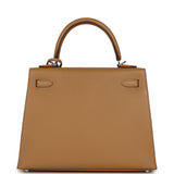 Hermes Kelly Sellier 25 Biscuit Epsom Palladium Hardware - Thumbnail View 4