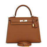 Pre-owned Hermes Kelly Sellier 28 Gold Epsom Gold Hardware - Thumbnail View 1