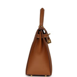 Pre-owned Hermes Kelly Sellier 28 Gold Epsom Gold Hardware - Thumbnail View 3