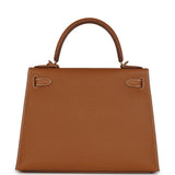 Pre-owned Hermes Kelly Sellier 28 Gold Epsom Gold Hardware - Thumbnail View 4