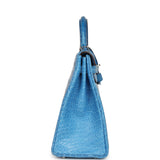 Pre-owned Hermes Kelly Retourne 32 Bleu Mykonos Matte Alligator Palladium Hardware - Thumbnail View 3