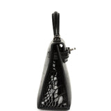 Hermes Kelly Sellier 20 Black Shiny Alligator Palladium Hardware - Thumbnail View 3