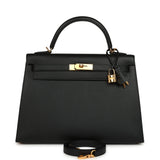 Pre-owned Hermes Kelly Sellier 32 Black Epsom Gold Hardware - Thumbnail View 1
