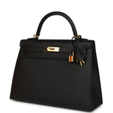 Pre-owned Hermes Kelly Sellier 32 Black Epsom Gold Hardware - Thumbnail View 5