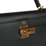 Pre-owned Hermes Kelly Sellier 32 Black Epsom Gold Hardware - Thumbnail View 7