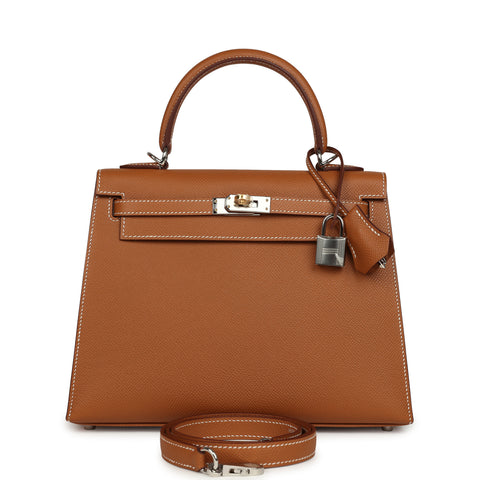Hermes Kelly Sellier 25 Gold Epsom Electrum Hardware