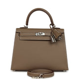 Hermes Kelly Sellier 25 Etoupe Epsom Palladium Hardware - Thumbnail View 1