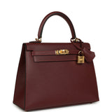 Hermes Kelly Sellier 25 Rouge H Madame Gold Hardware - Thumbnail View 2