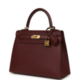 Hermes Kelly Sellier 25 Rouge H Madame Gold Hardware - Thumbnail View 5