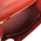 Hermes Kelly Sellier 25 Rouge H Madame Gold Hardware - Thumbnail View 8