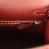 Hermes Kelly Sellier 25 Rouge H Madame Gold Hardware - Thumbnail View 9